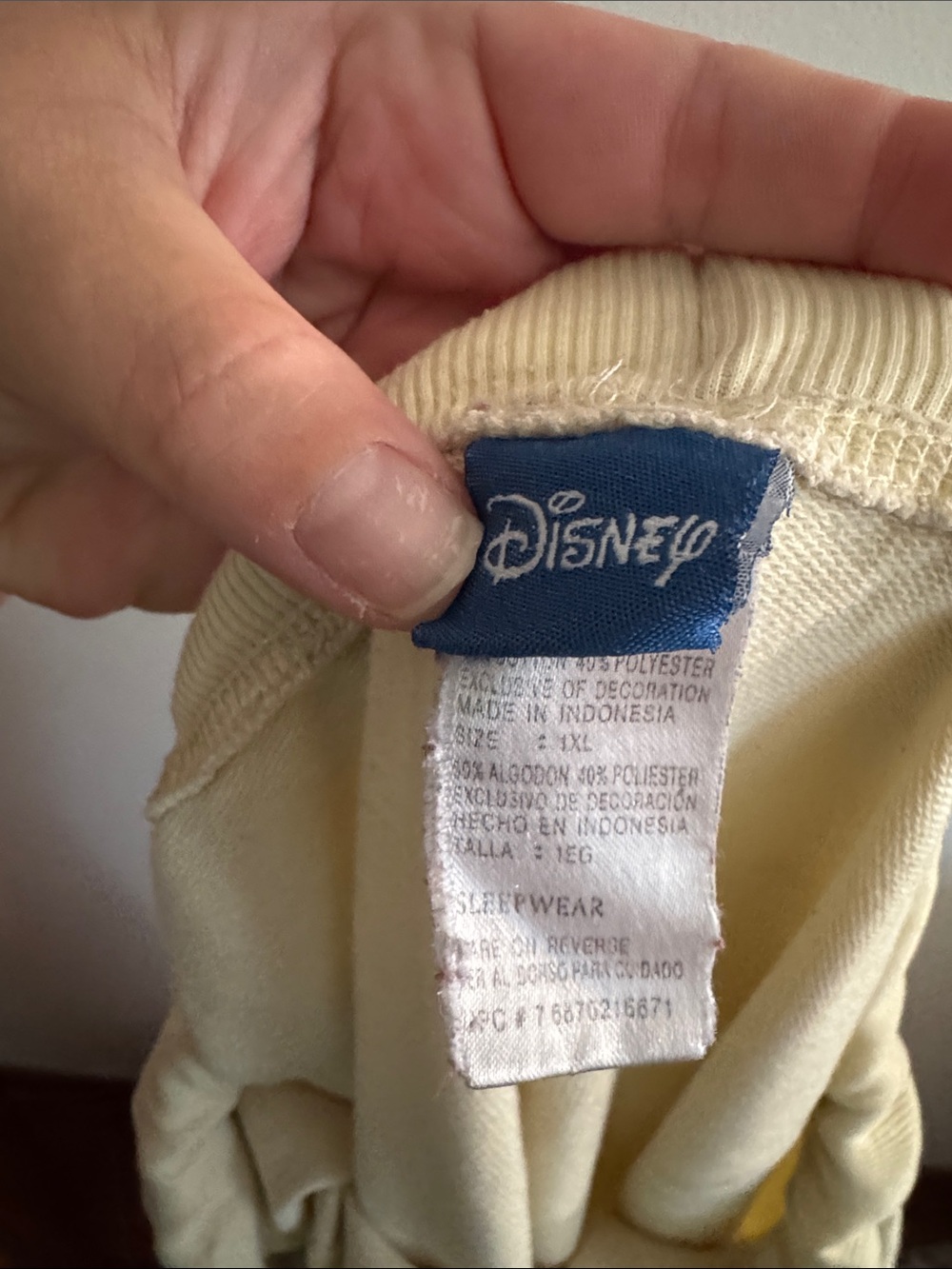 Disney Cream Sweatpants with Blue Logo Tag - Picture 2 of 3